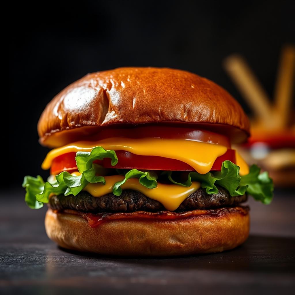 Smash burger juteux avec cheddar fondu